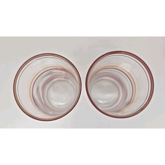 Vintage Juice Glasses Lot of 2 Red and Yellow U186 - Picture 3 of 4